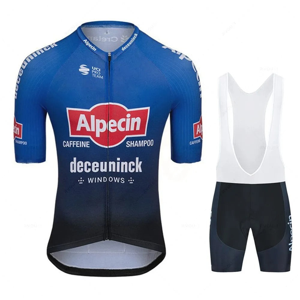 Alpecin FENIX サイクルジャージ　ヒブショーツ　セット Alpecin Fenix Cycling Team Blue Jersey Set - Retro Cycling Jerseys