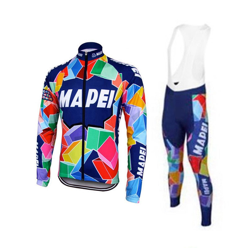 Mapei Retro Cycling Jersey Long Set (with Fleece Option) Retro