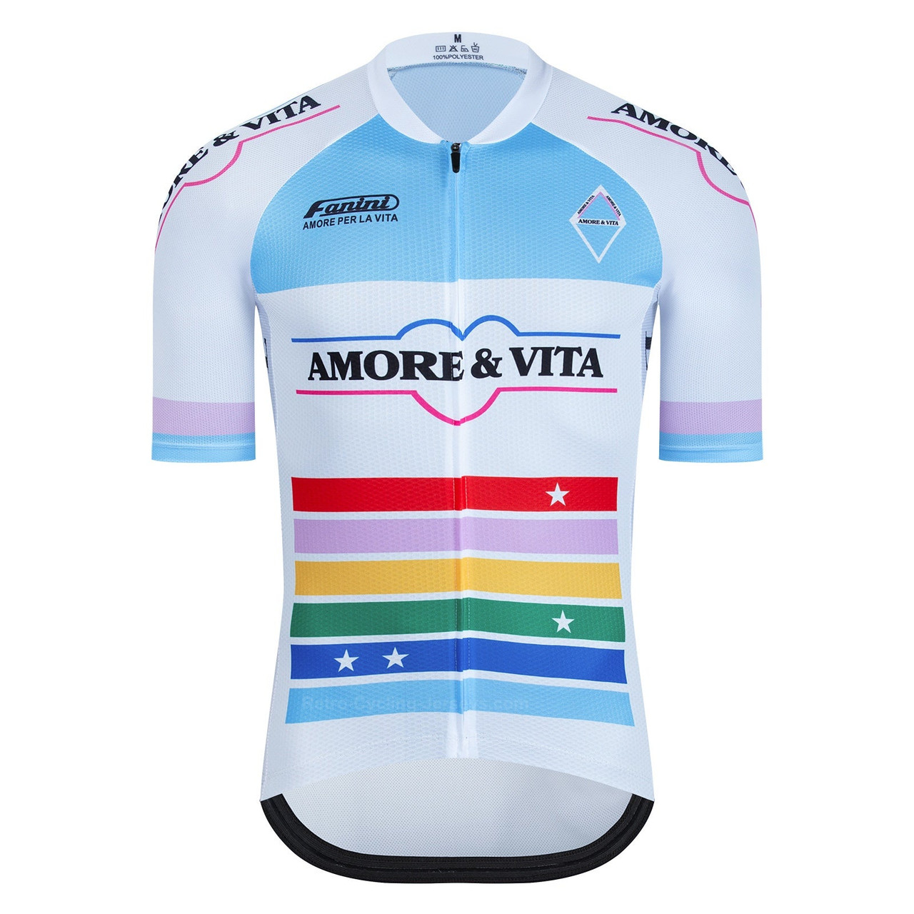 Maillot Cyclisme Vintage VITTORE CERATI GENOVA - Taille 5, Polyester, Blanc, Occasion Homme