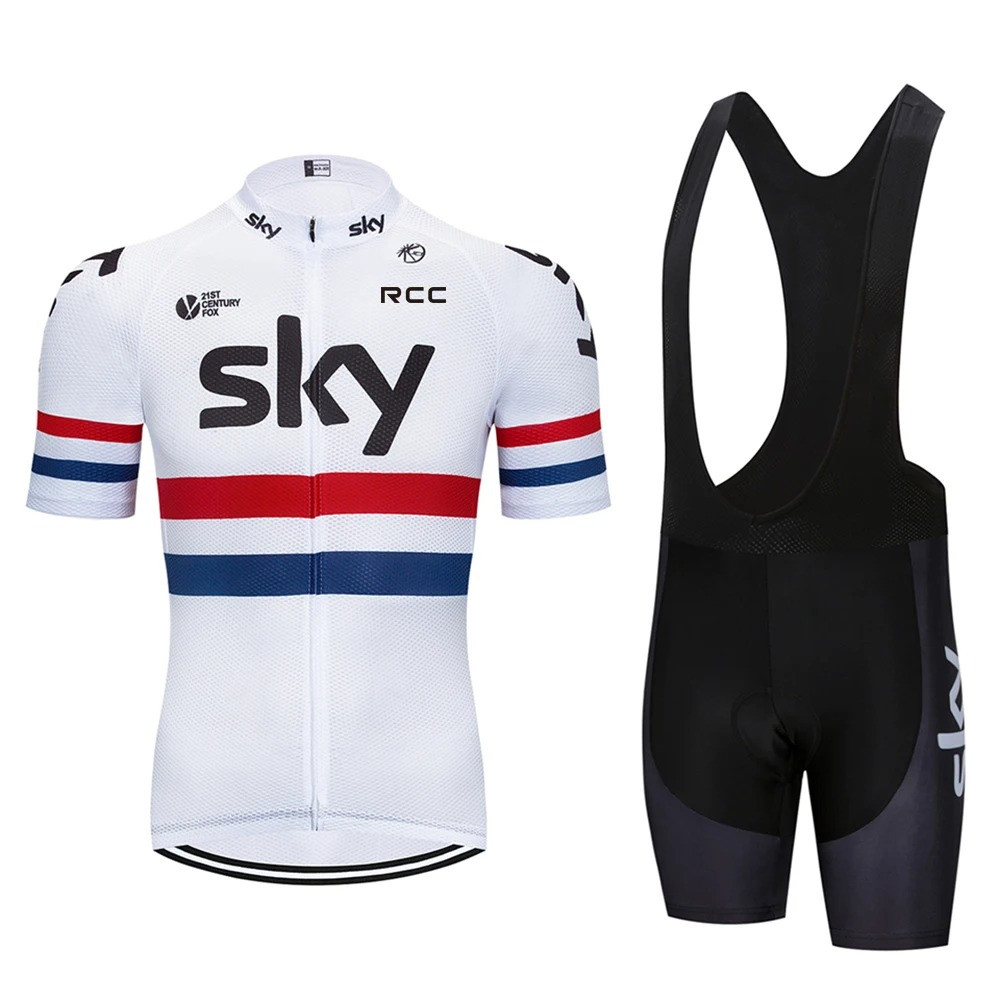 Team Sky White Cycling Jersey Set - Retro Cycling Jerseys