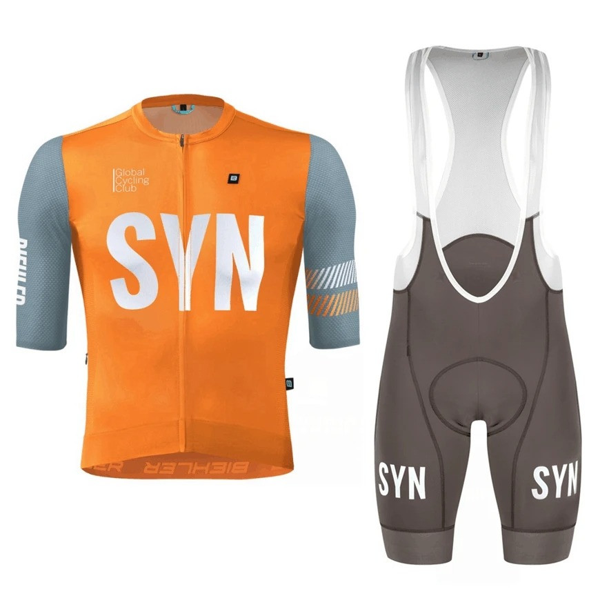 SYN Global Cycling Club Orange-Brown Jersey Set - Retro Cycling