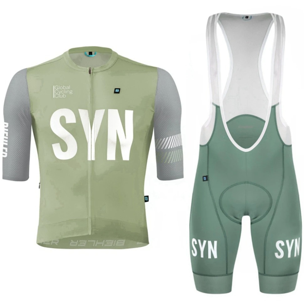 SYN Global Cycling Club Green-Green Jersey Set - Retro Cycling Jerseys