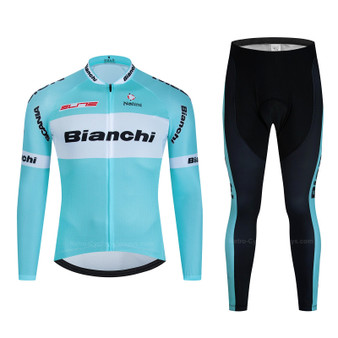 Bianchi Nalini Retro Cycling Jersey Long Set (with Fleece Option)