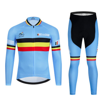 Belgium Cycling Team Retro Cycling Jersey Long Set (with Fleece Option)