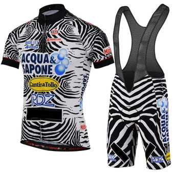 SALE-Acqua Sapone Cantina Tollo Zebra Retro Cycling Jersey Set