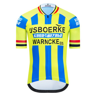 IJsboerke-Warncke Yellow Retro Cycling Jersey