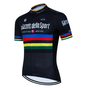 Giro d'Italia 2024 Black World Champion Retro Cycling Jersey