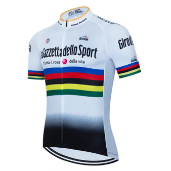Giro d'Italia 2024 White World Champion Retro Cycling Jersey