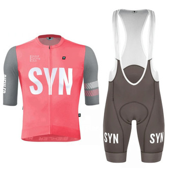 SYN Global Cycling Club Pink-Green Jersey Set - Retro Cycling Jerseys