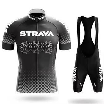 Strava Cycling Team Black Bike Jersey Set