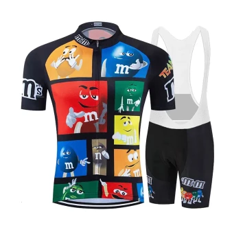 Team M&Ms Black Retro Cycling Jersey Set