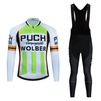 SALE-Puch Wolber Retro Cycling Jersey Long Set (with Fleece Option)