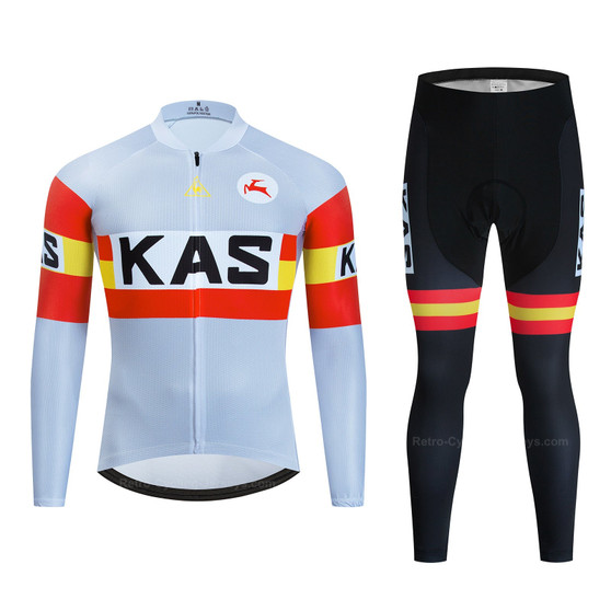KAS Grey Retro Cycling Jersey Long Set (with Fleece Option)