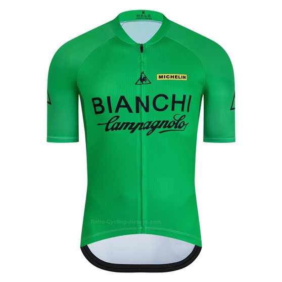 Bianchi Green Retro Cycling Jersey