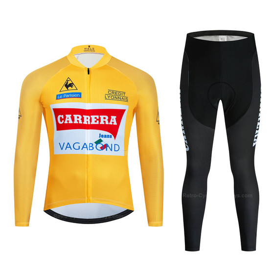 Carrera Jeans 1987 Tour de France Retro Cycling Jersey Long Set (with Fleece Option)