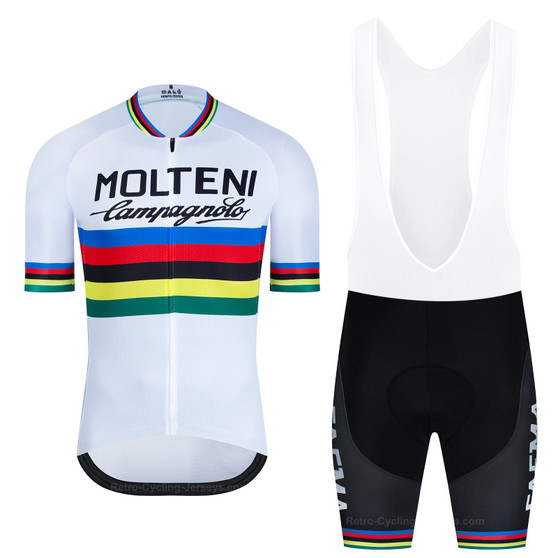 Molteni White Retro Cycling Jersey Set