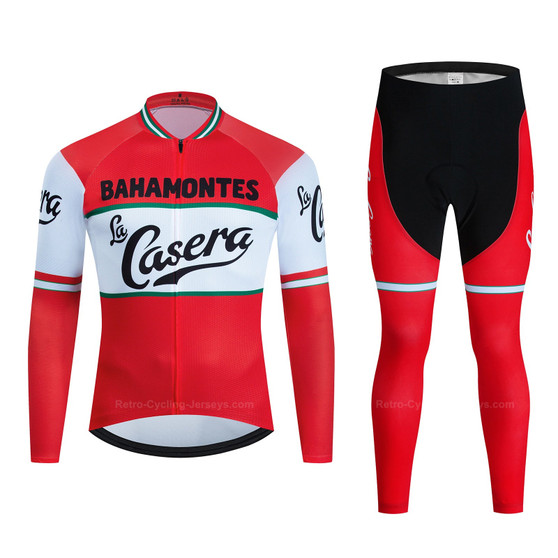 La Casera-Bahamontes Retro Cycling Jersey Long Set (Winter Fleece)