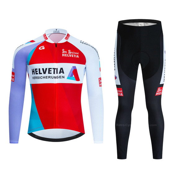 Helvetia La Suisse Retro Cycling Jersey Long Set (with Fleece Option)