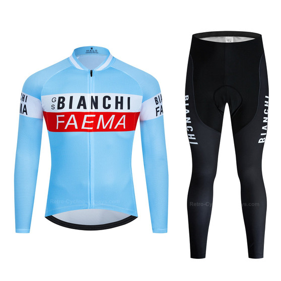 Bianchi Faema Retro Cycling Jersey Long Set (with Fleece Option)