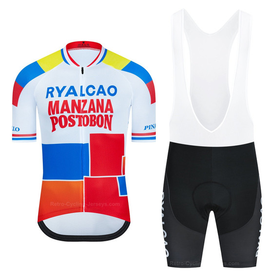 Ryalcao Manzana Postobon Retro Cycling Jersey Set