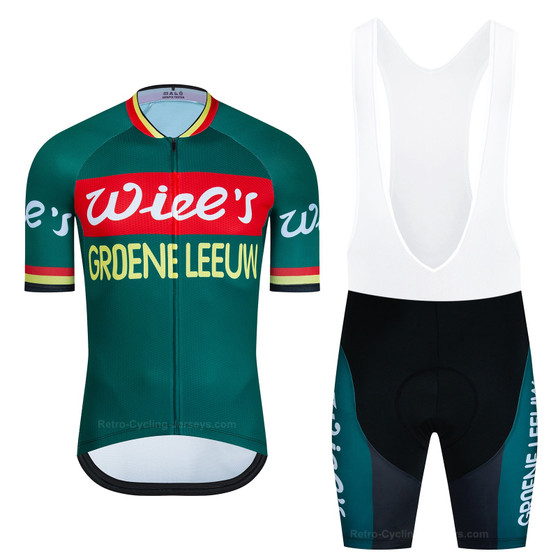 Wiel's Groene Leeuw Retro Cycling Jersey Set