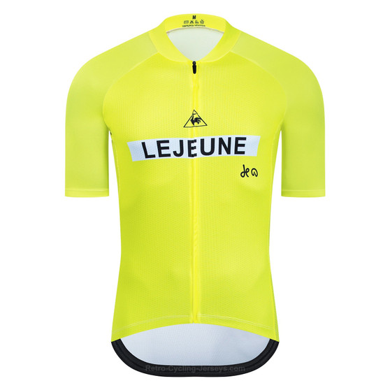 Lejeune Yellow Retro Cycling Jersey