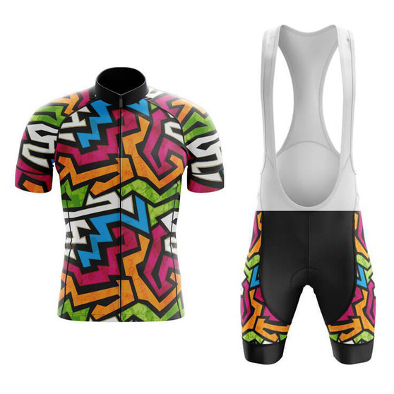 Jazzy Bright Lines Retro Cycling Jersey Set