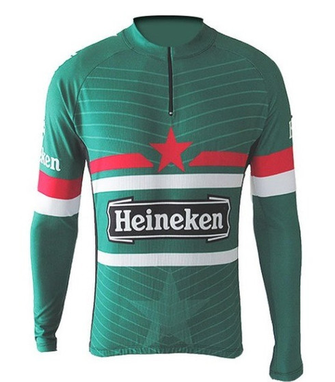 Heineken Beer Retro Cycling Jersey (with Fleece Option)