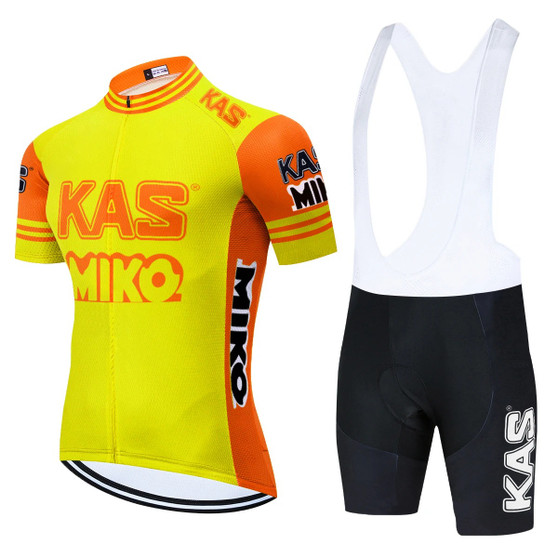 KAS Miko Yellow-Orange Retro Cycling Jersey Set