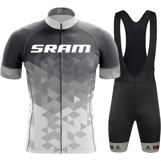 SRAM Digital White Retro Cycling Jersey Set