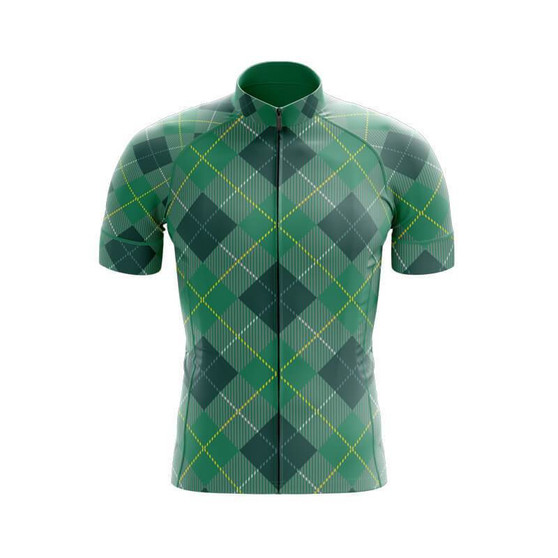 SALE-Tartan Light Green Cycling Jersey