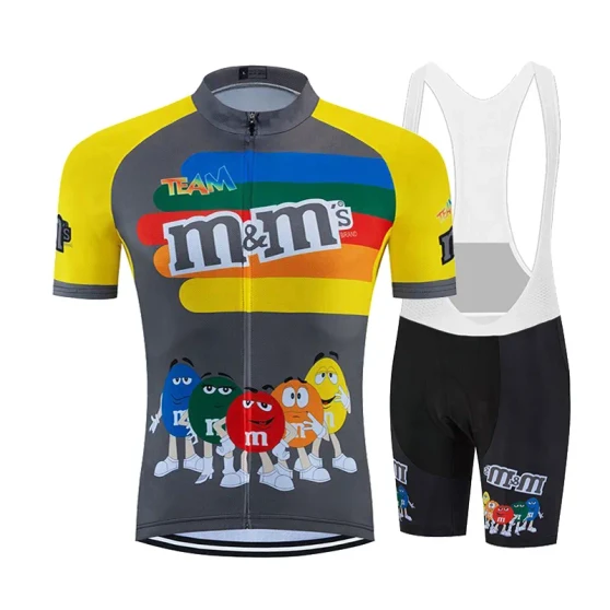 Team M&Ms Grey Retro Cycling Jersey Set