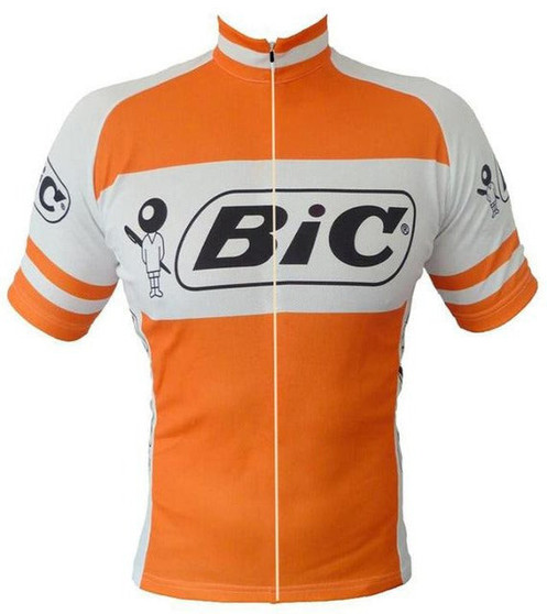 SALE-BIC Orange Short Sleeve Retro Cycling Jersey