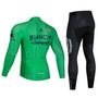 Bianchi Green Retro Cycling Jersey Long Set (Winter Fleece)