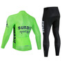 Sunair Sport 80 Green Retro Cycling Jersey Long Set (with Fleece Option)