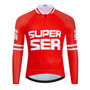 Super Ser Red Retro Cycling Jersey Long Set (with Fleece Option)