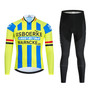 IJsboerke-Warncke Yellow Retro Cycling Jersey Long Set (with Fleece Option)