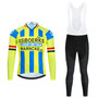 IJsboerke-Warncke Yellow Retro Cycling Jersey Long Set (with Fleece Option)