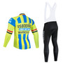 IJsboerke-Warncke Yellow Retro Cycling Jersey Long Set (with Fleece Option)