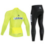 Lejeune Yellow Retro Cycling Jersey Long Set (with Fleece Option)