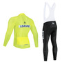 Lejeune Yellow Retro Cycling Jersey Long Set (with Fleece Option)