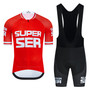 Super Ser Red Retro Cycling Jersey Set