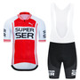Super Ser White-Red Retro Cycling Jersey Set