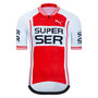 Super Ser White-Red Retro Cycling Jersey Set