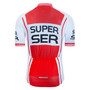 Super Ser White-Red Retro Cycling Jersey Set