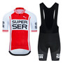 Super Ser White-Red Retro Cycling Jersey Set