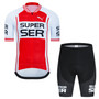 Super Ser White-Red Retro Cycling Jersey Set