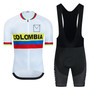 Colombia White Retro Cycling Jersey Set