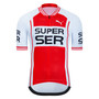 Super Ser White-Red Retro Cycling Jersey