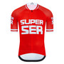 Super Ser Red Retro Cycling Jersey